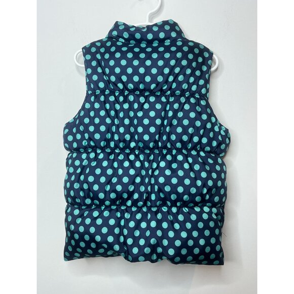 Old Navy Girls Blue Polka Dot Puffer Vest Size 8 | Frost Free Winter Layer - Picture 7 of 16